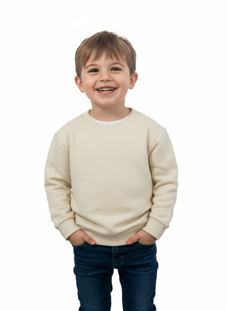 Benetton Erkek Çocuk Sırt Baskılı Sweatshirt 1-6 Yaş Bej