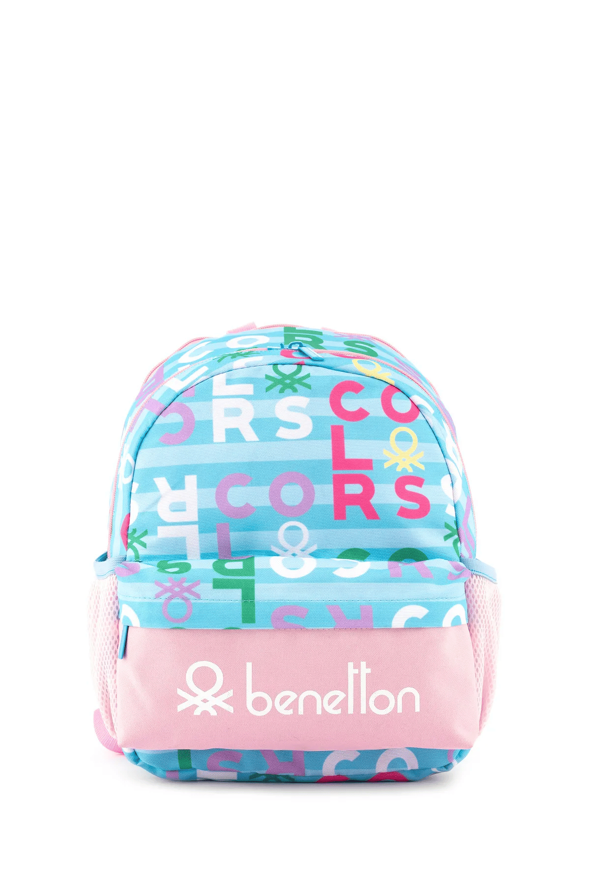 Benetton Harf Baskılı Kız Çocuk Anaokul Çantası Turkuaz