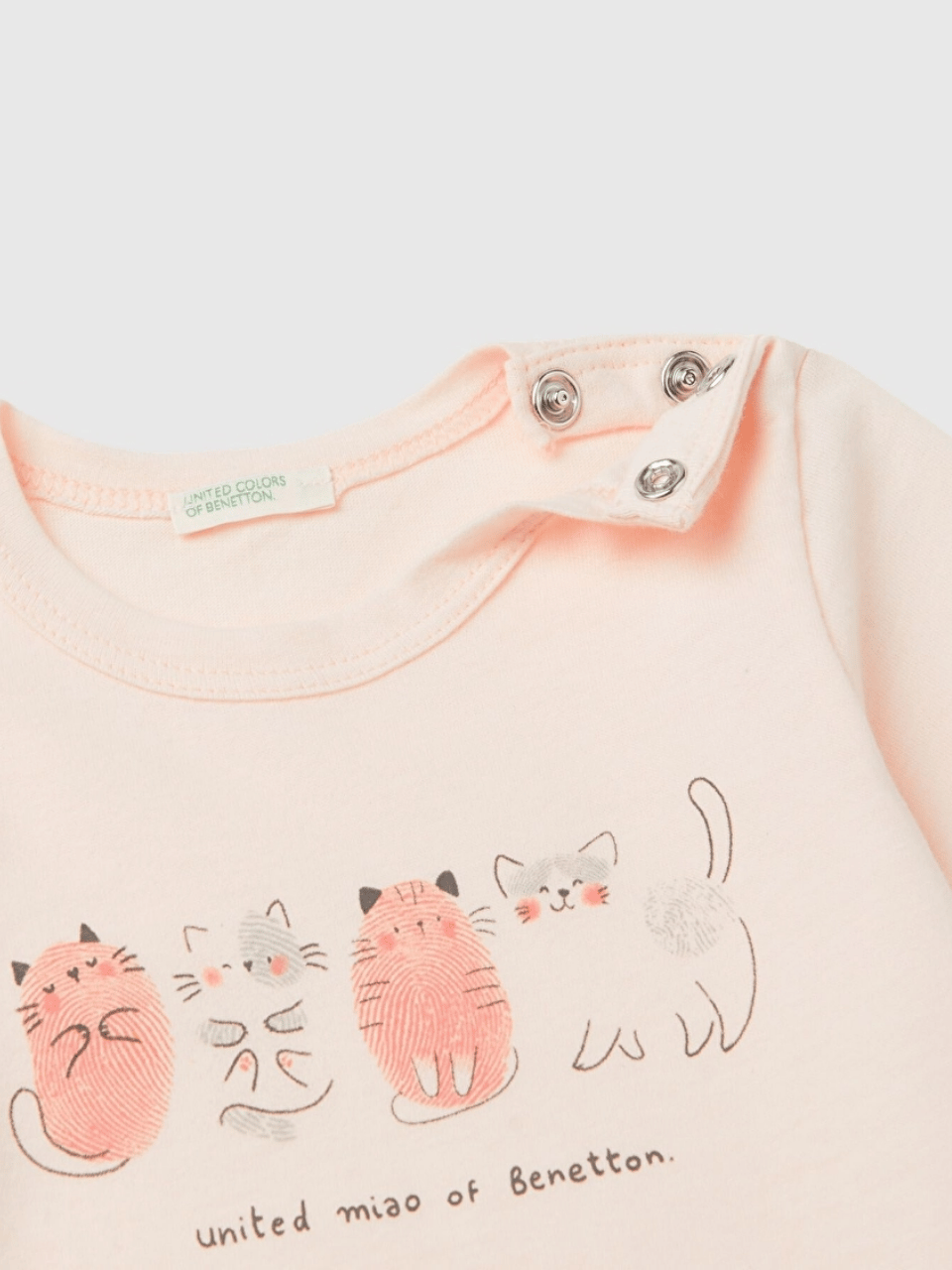 Benetton Kız Bebek Önü Su Baskılı Sweatshırt 1-18 Ay PEMBE
