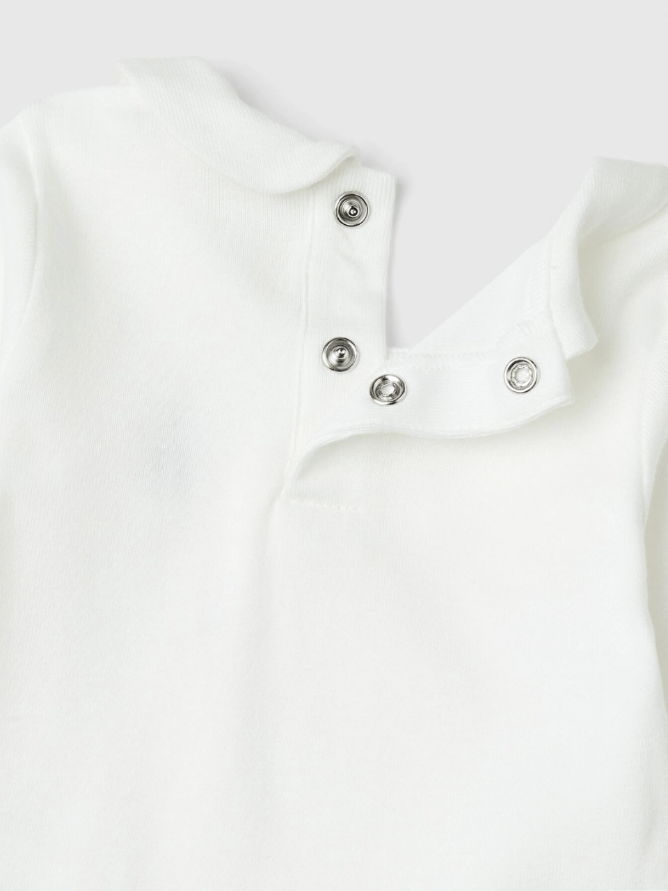 Benetton Kız Bebek Yakası Fırfırlı Çıtçıtlı Bady 1-18Ay BEYAZ