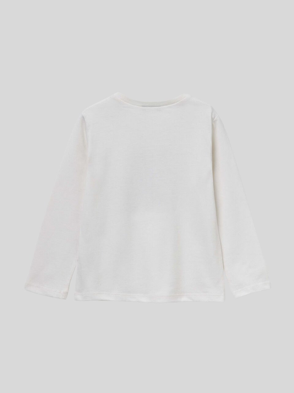 Benetton Kız Çocuk Baskılı Sweatshirt 1-6 Yaş Ekru