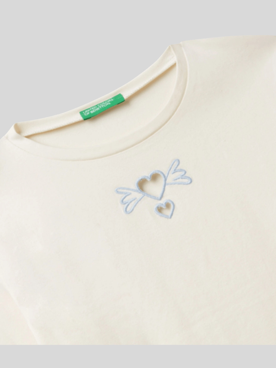 Benetton Kız Çocuk Baskılı Sweatshirt 6-14 Yaş Ekru