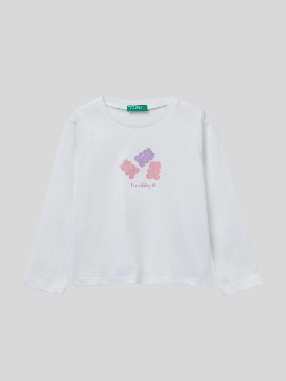 Benetton Kız Çocuk Baskılı Sweatshirt 1-6 Yaş Beyaz