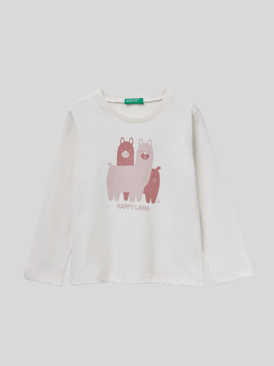 Benetton Kız Çocuk Baskılı Sweatshirt 1-6 Yaş Ekru