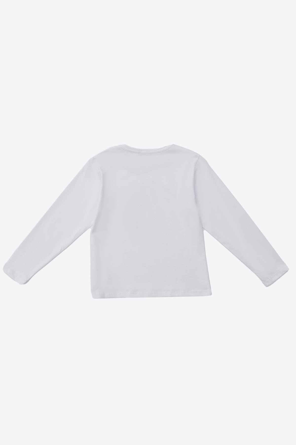 Benetton Kız Çocuk Baskılı Sweatshirt 4-14 Yaş BEYAZ