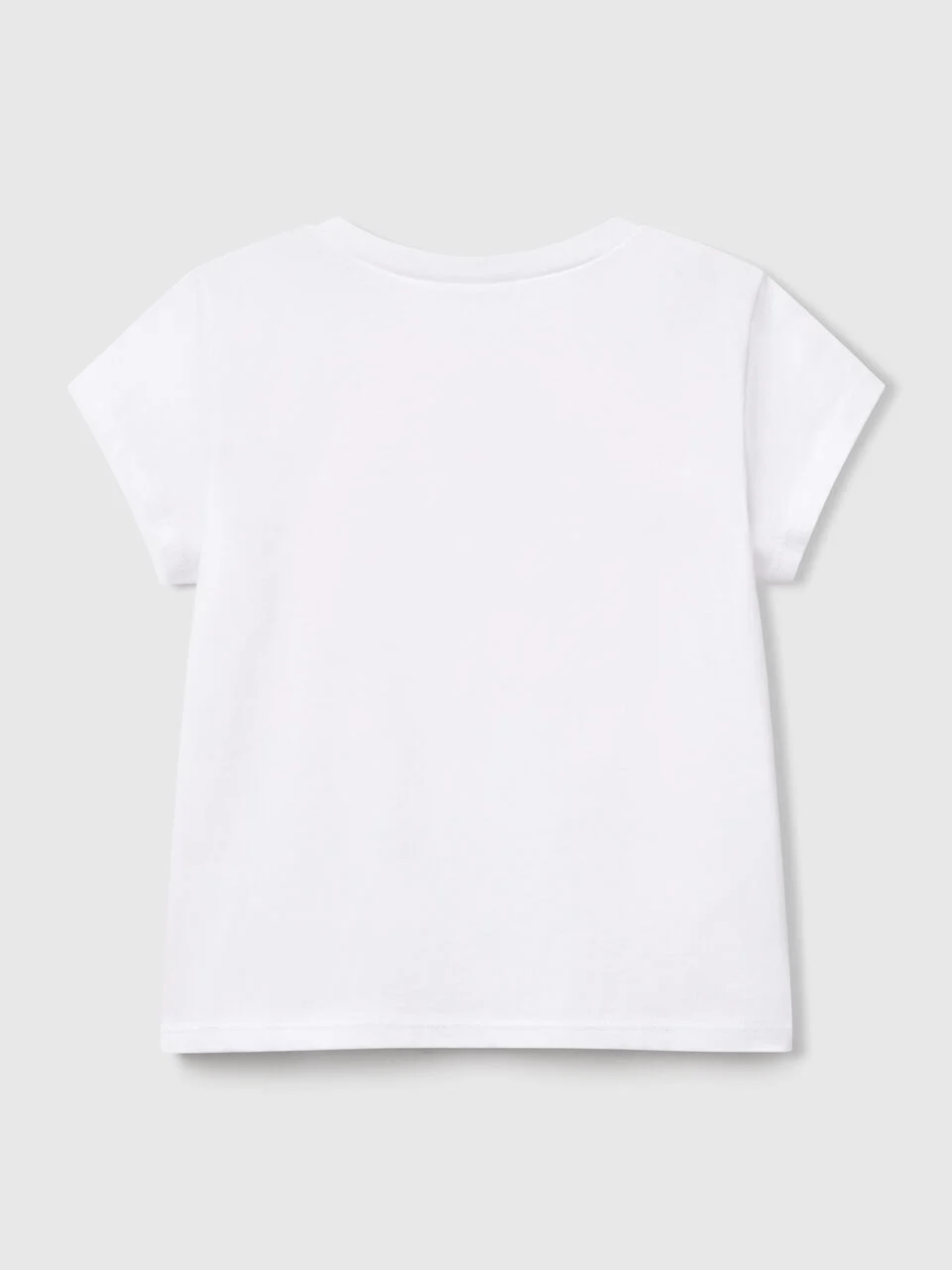 Benetton Kız Çocuk Baskılı Tshirt 1-6 Yaş Beyaz