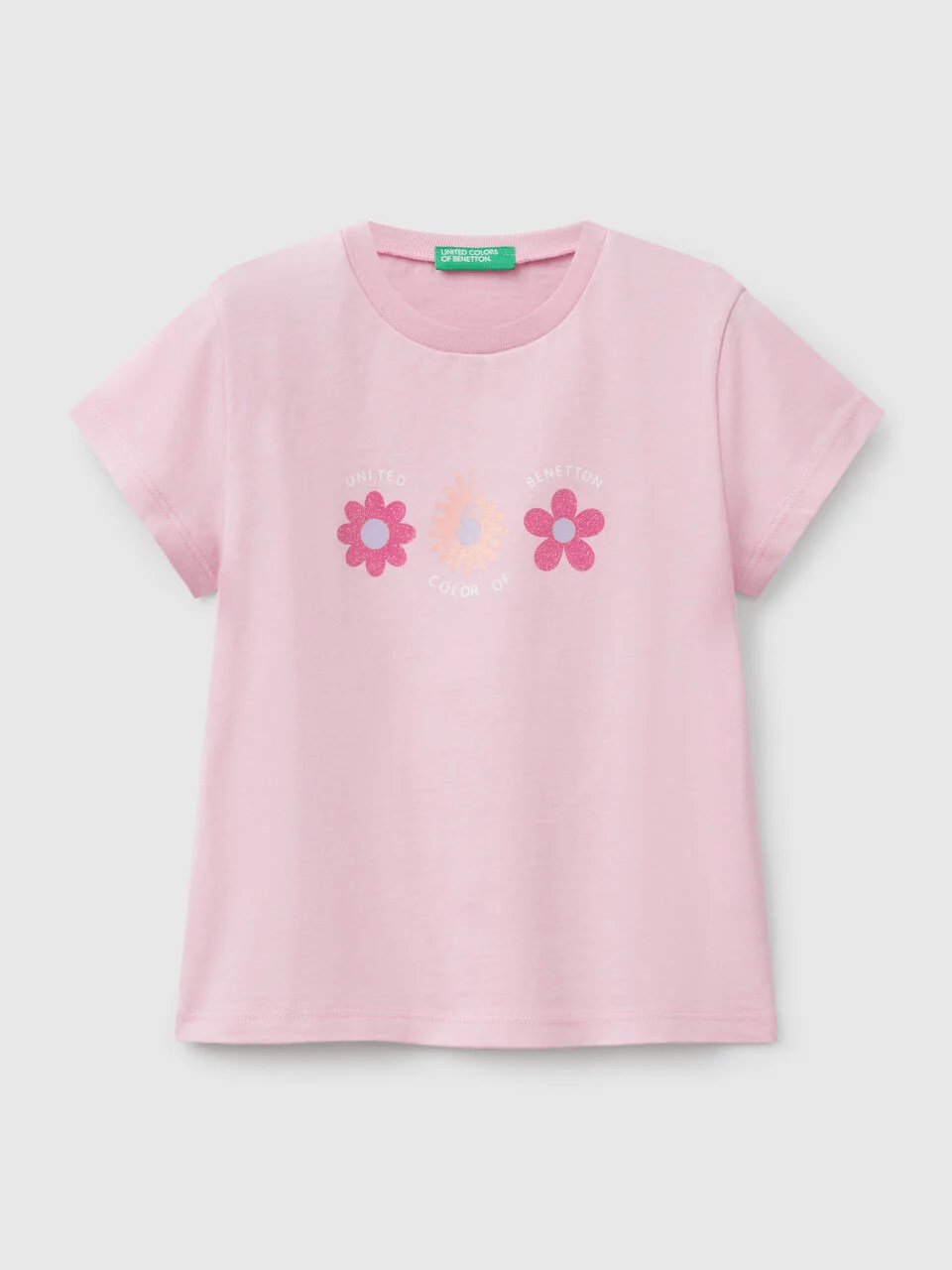Benetton Kız Çocuk Baskılı Tshirt 1-6 Yaş Açık pembe
