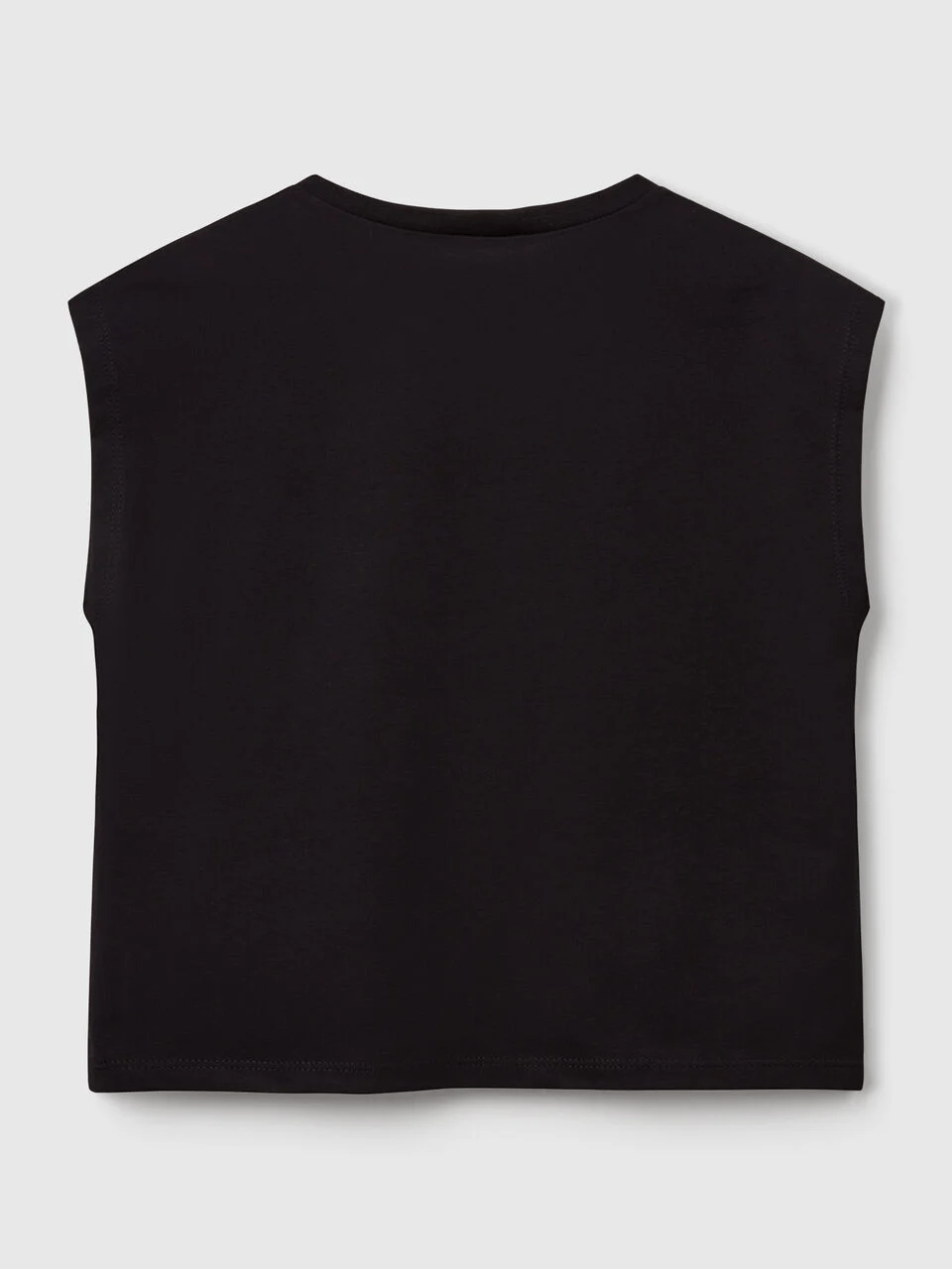 Benetton Kız Çocuk Baskılı Tshirt 6-14 Yaş Siyah