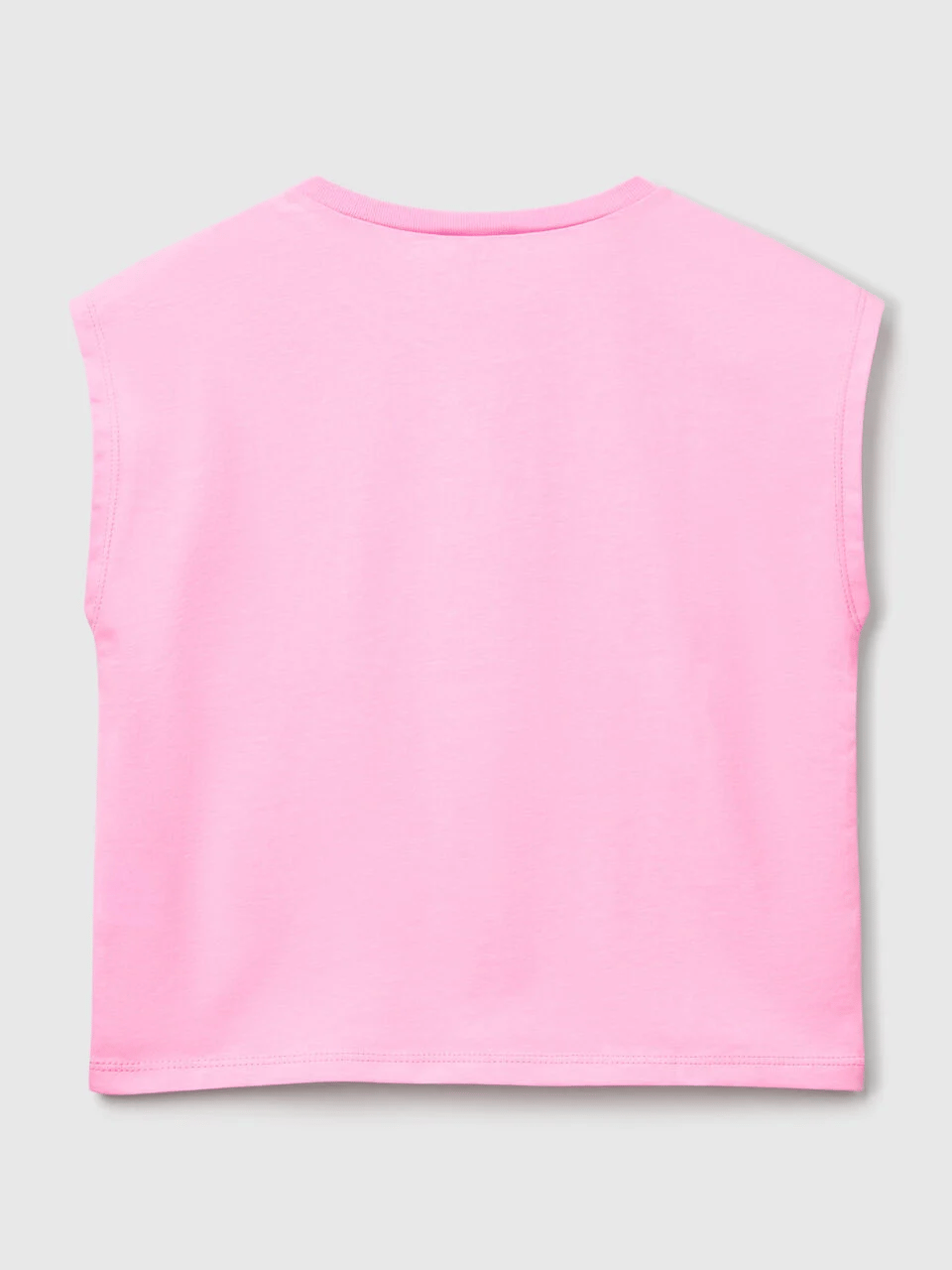 Benetton Kız Çocuk Baskılı Tshirt 6-14 Yaş Pembe