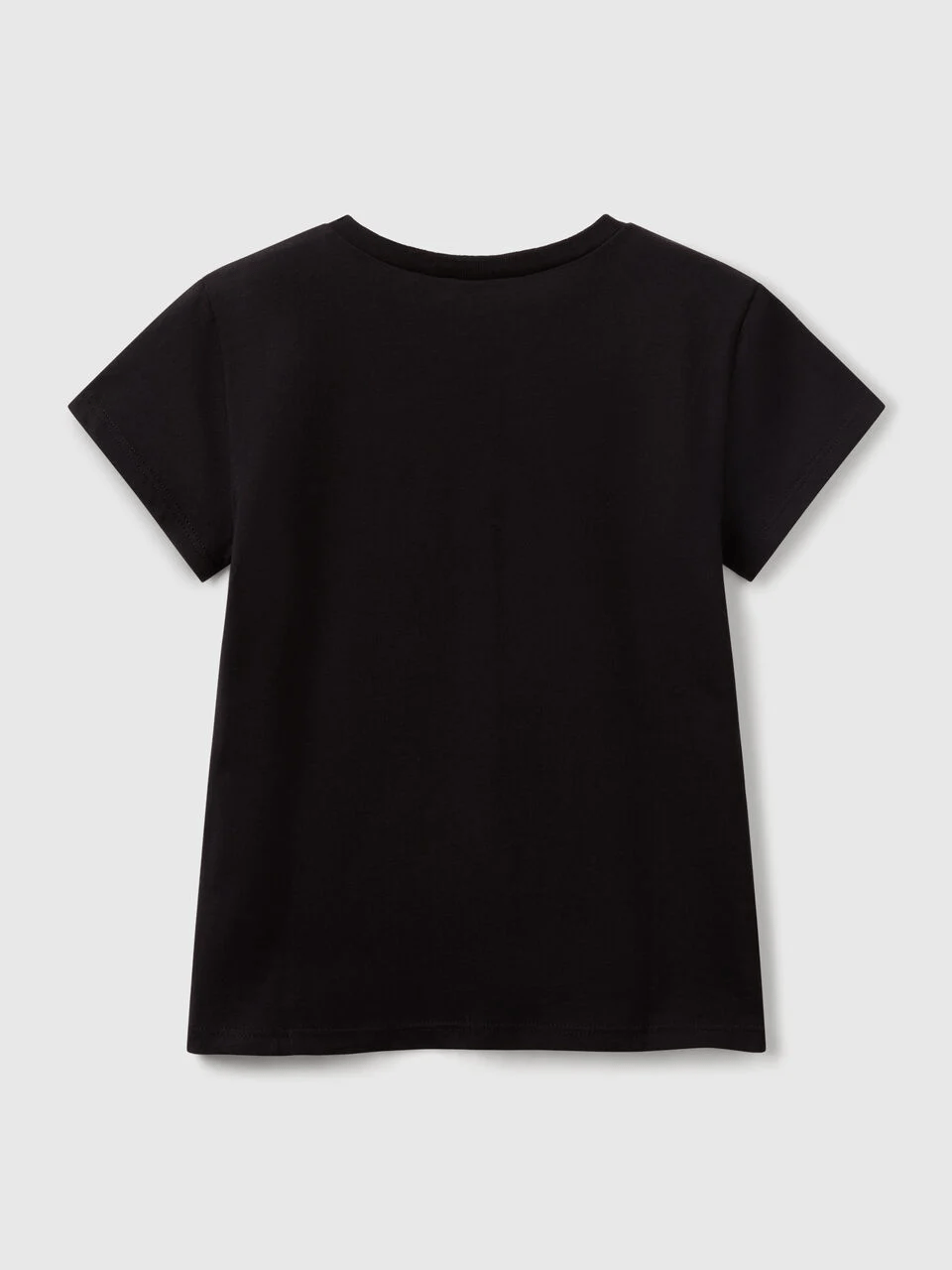 Benetton Kız Çocuk Baskılı Tshirt 6-14 Yaş Siyah