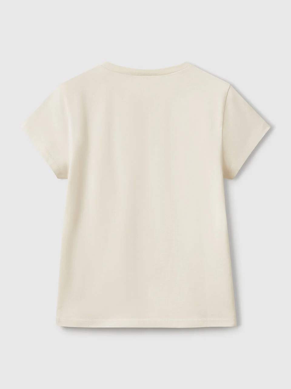 Benetton Kız Çocuk Baskılı Tshirt 6-14 Yaş Bej