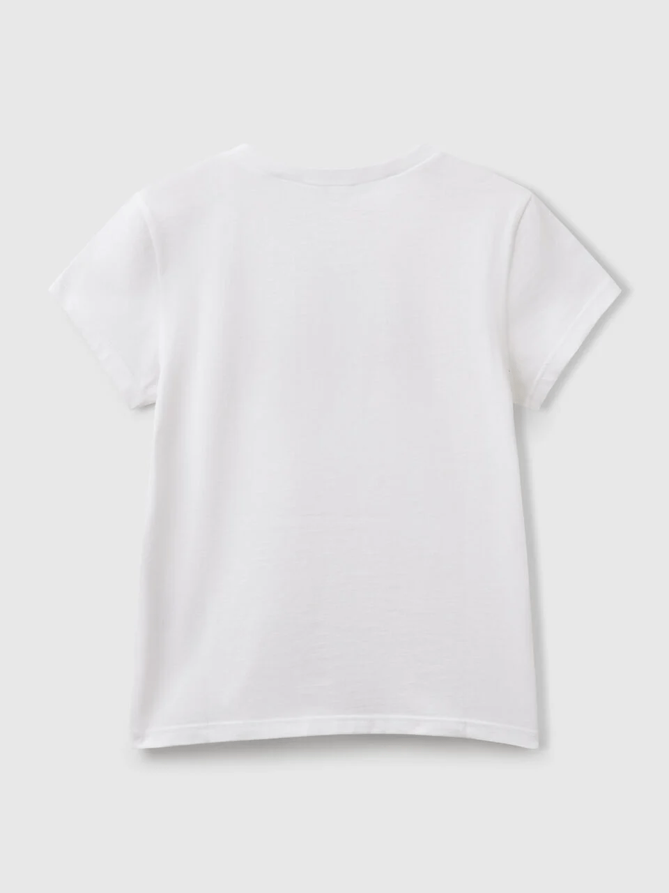 Benetton Kız Çocuk Baskılı Tshirt 6-14 Yaş Beyaz
