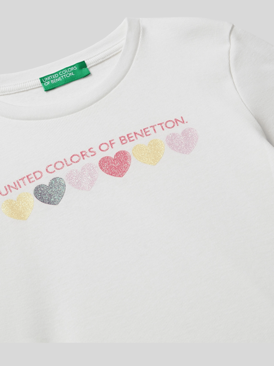 Benetton Kız Çocuk Basklı Sweatshirt 1-6 Yaş Ekru
