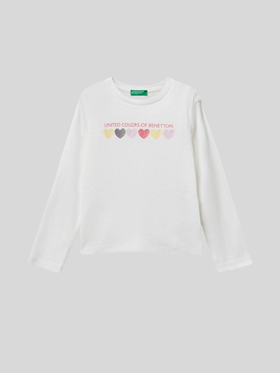 Benetton Kız Çocuk Basklı Sweatshirt 1-6 Yaş Ekru