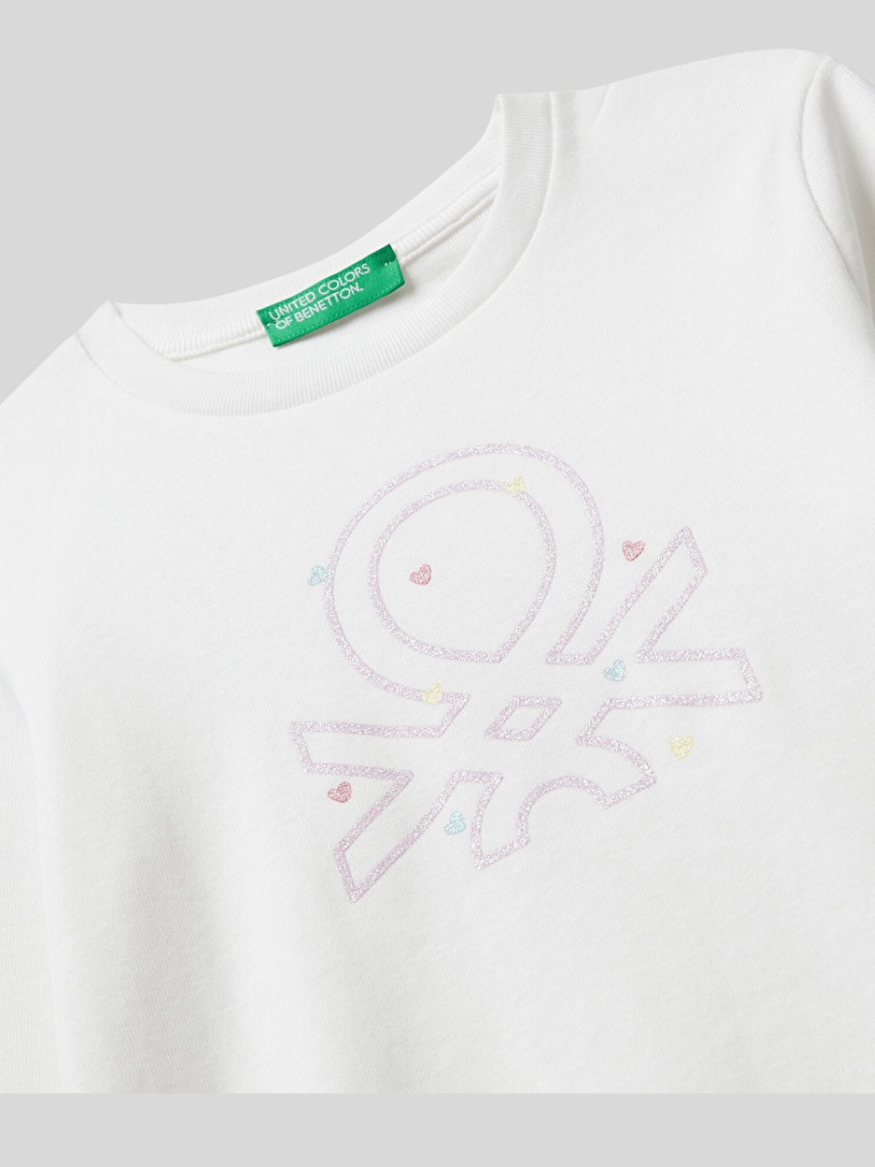 Benetton Kız Çocuk Basklı Sweatshirt 1-6 Yaş Beyaz