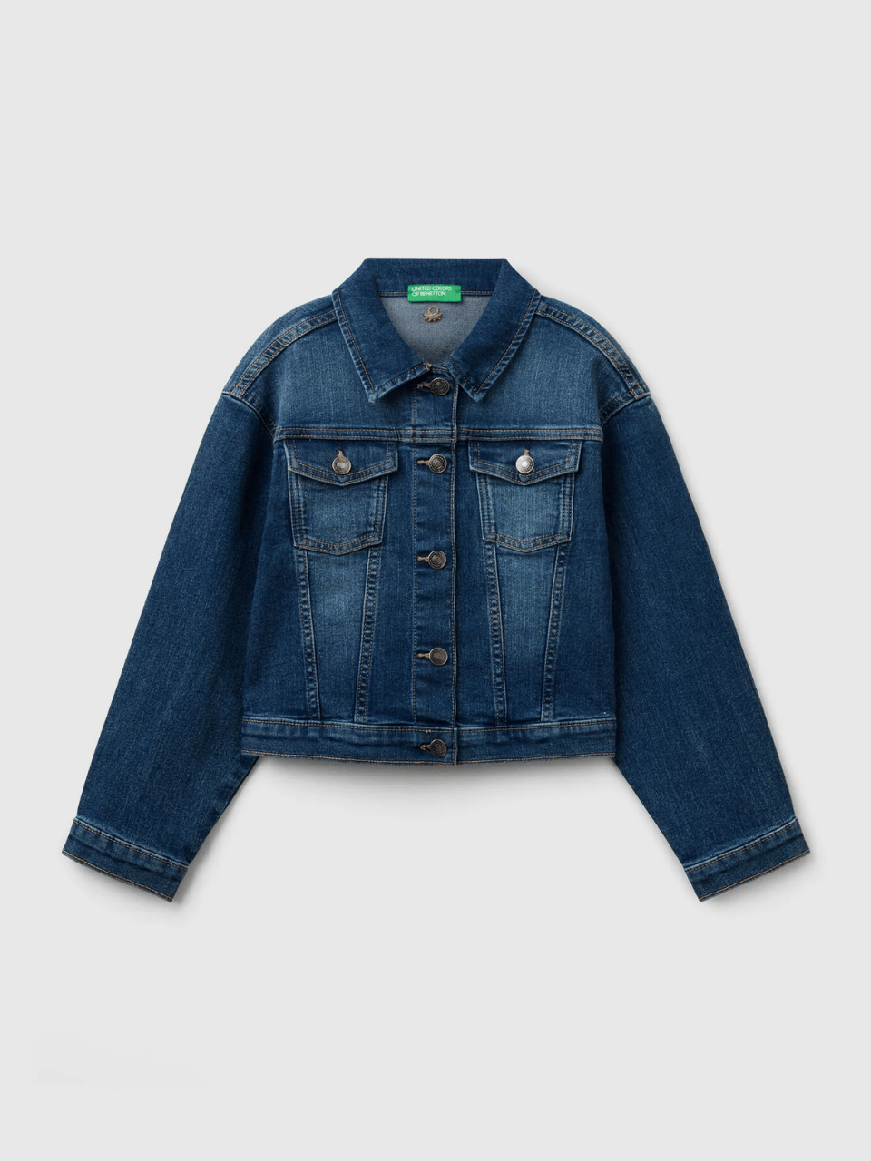Benetton Kız Çocuk Denim Ceket 6-14 Yaş Mavi