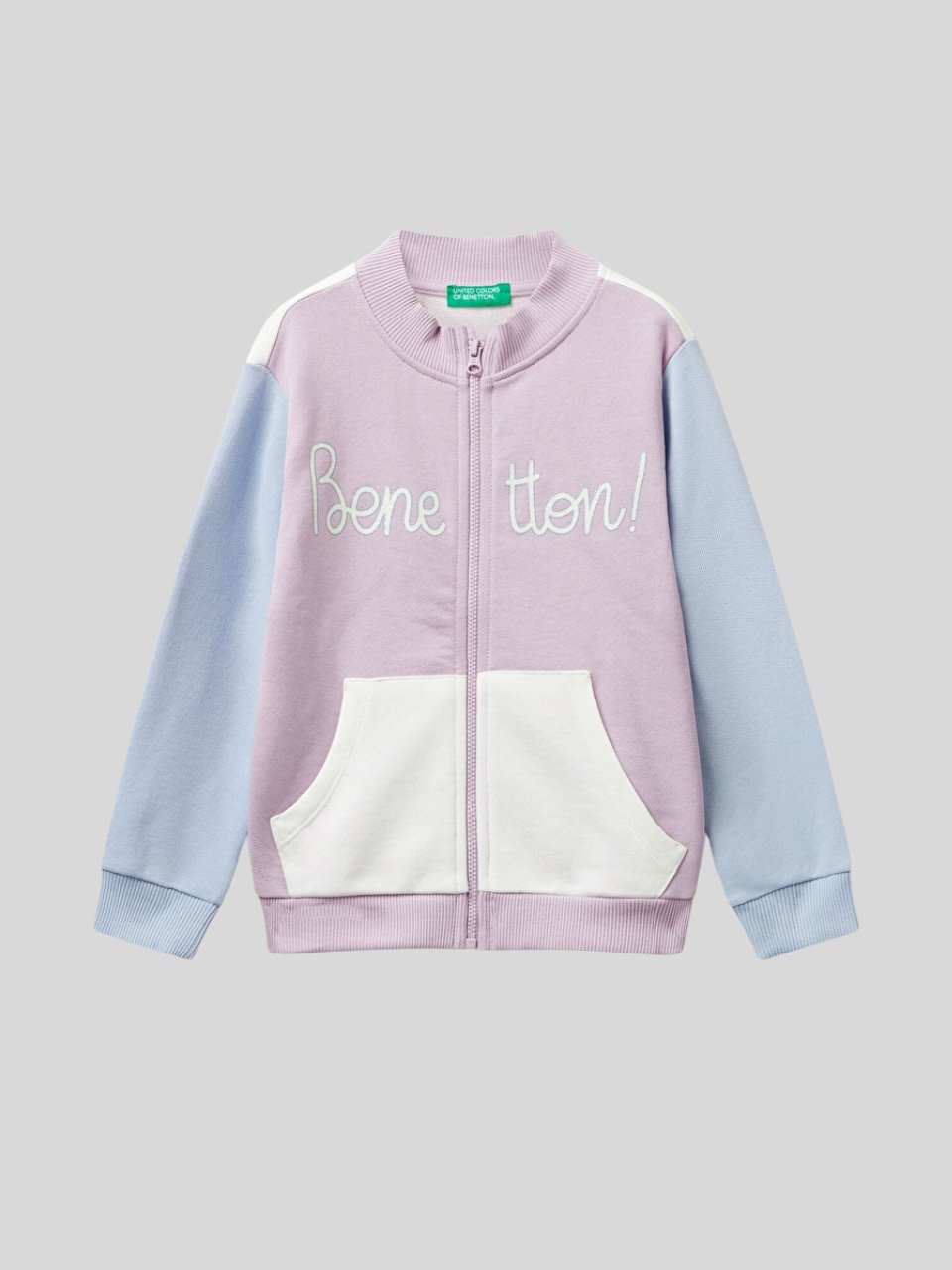 Benetton Kız Çocuk Fermuarlı Sweatshirt 1-6 Yaş Lila