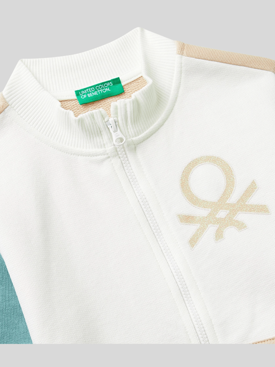 Benetton Kız Çocuk Fermuarlı Sweatshirt 1-6 Yaş Beyaz