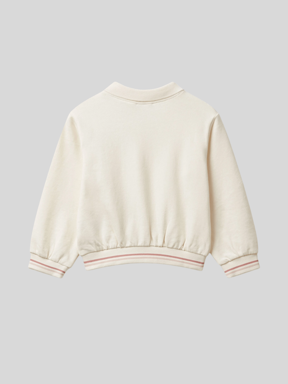 Benetton Kız Çocuk Yakalı Sweatshirt 1-6 Yaş Ekru
