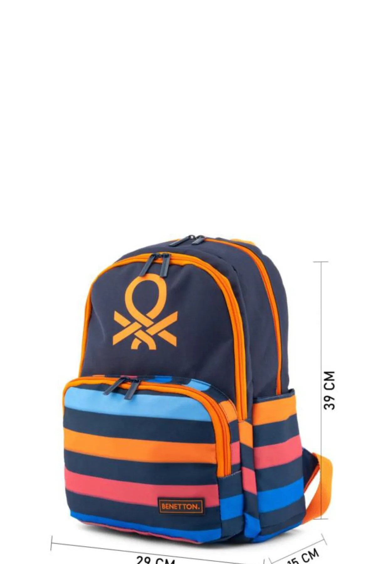 Benetton Şerit Detaylı Erkek Çocuk Anaokul Çantası Lacivert