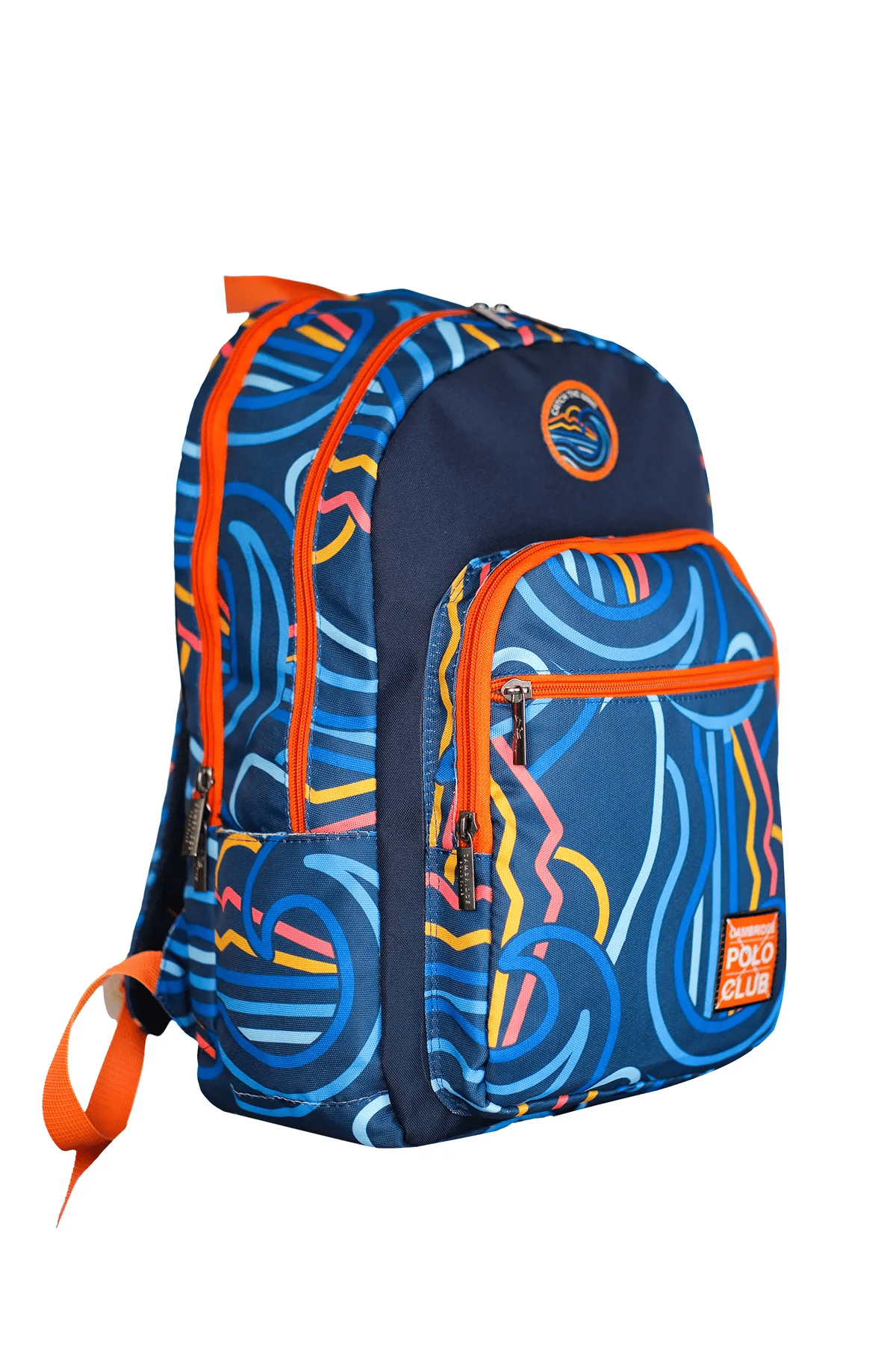 Cambridge Polo Club Wave Çok Gözlü Unisex Çocuk İlkokul Çantası Lacivert