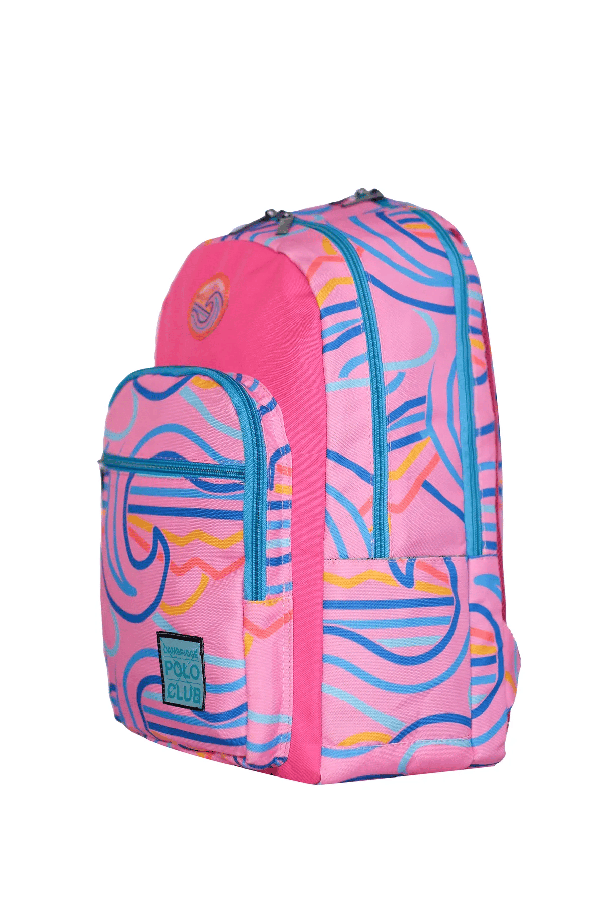 Cambridge Polo Club Wave Çok Gözlü Unisex Çocuk İlkokul Çantası Pembe