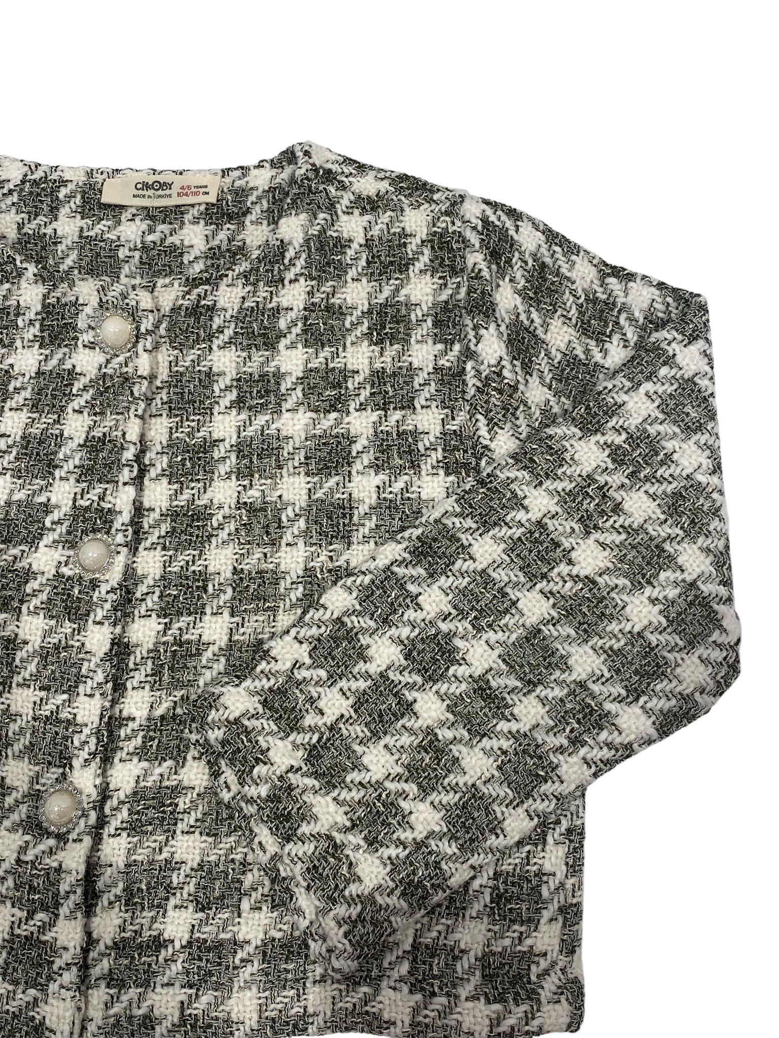 Cikoby Kız Çocuk Dokuma Ceket 3-8 Yaş YEŞİL