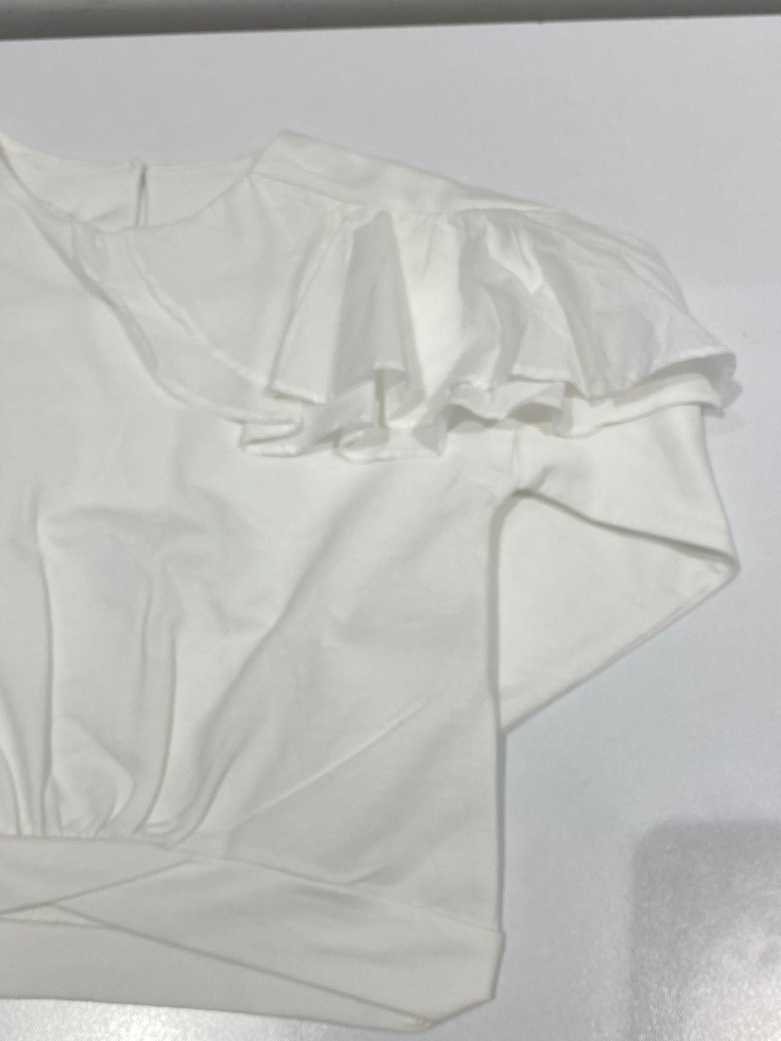 Cikoby Kız Çocuk Fırfırlı Sweatshirt 3-8 Yaş EKRU