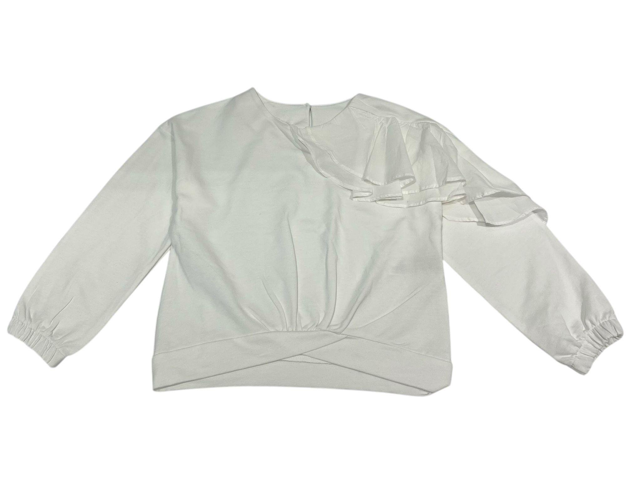 Cikoby Kız Çocuk Fırfırlı Sweatshirt 3-8 Yaş EKRU