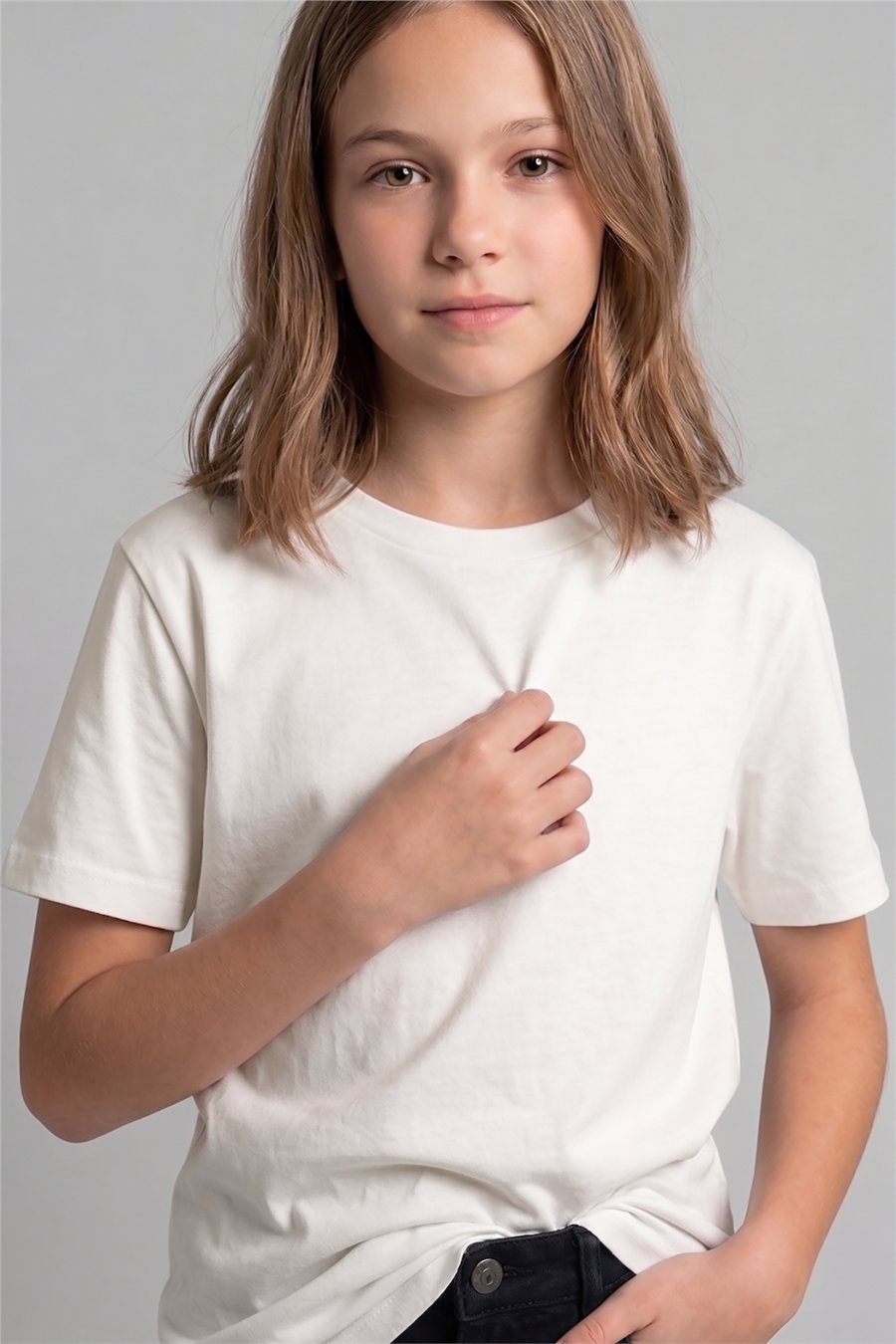 Dmb Çocuk Basic Tshirt 9-14 Yaş Ekru