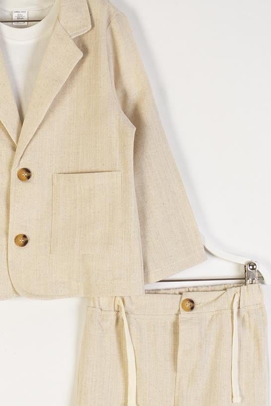 Dmb Erkek Bebek 3'lü Takım 1-3 Yaş Bej