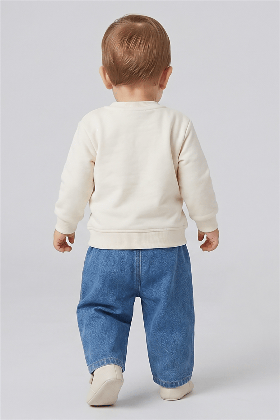 Dmb Erkek Bebek Denim Pantolonlu Takım 6-36 Ay Ekru