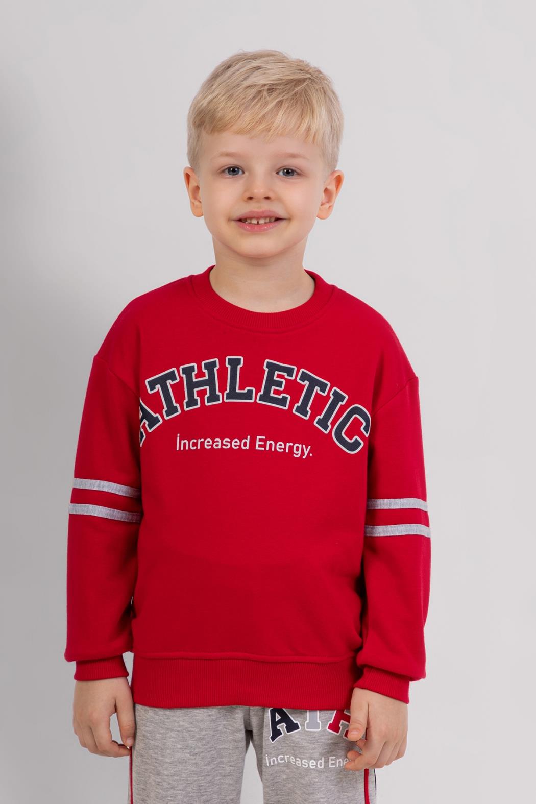 Dmb Erkek Çocuk Baskılı Sweatshirt 3-8 Yaş KIRMIZI