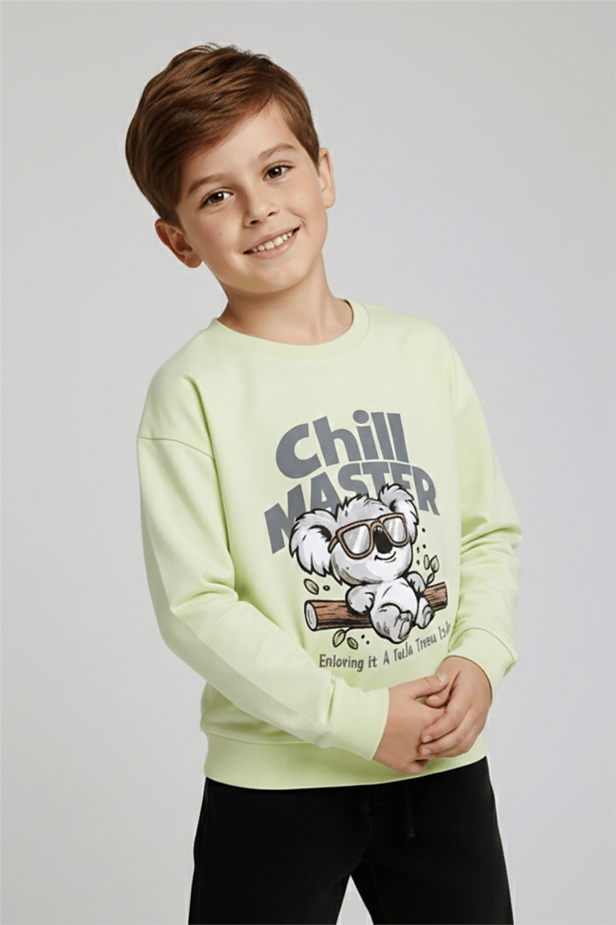 Dmb Erkek Çocuk Baskılı Sweatshirt 4-9 Yaş Sarı