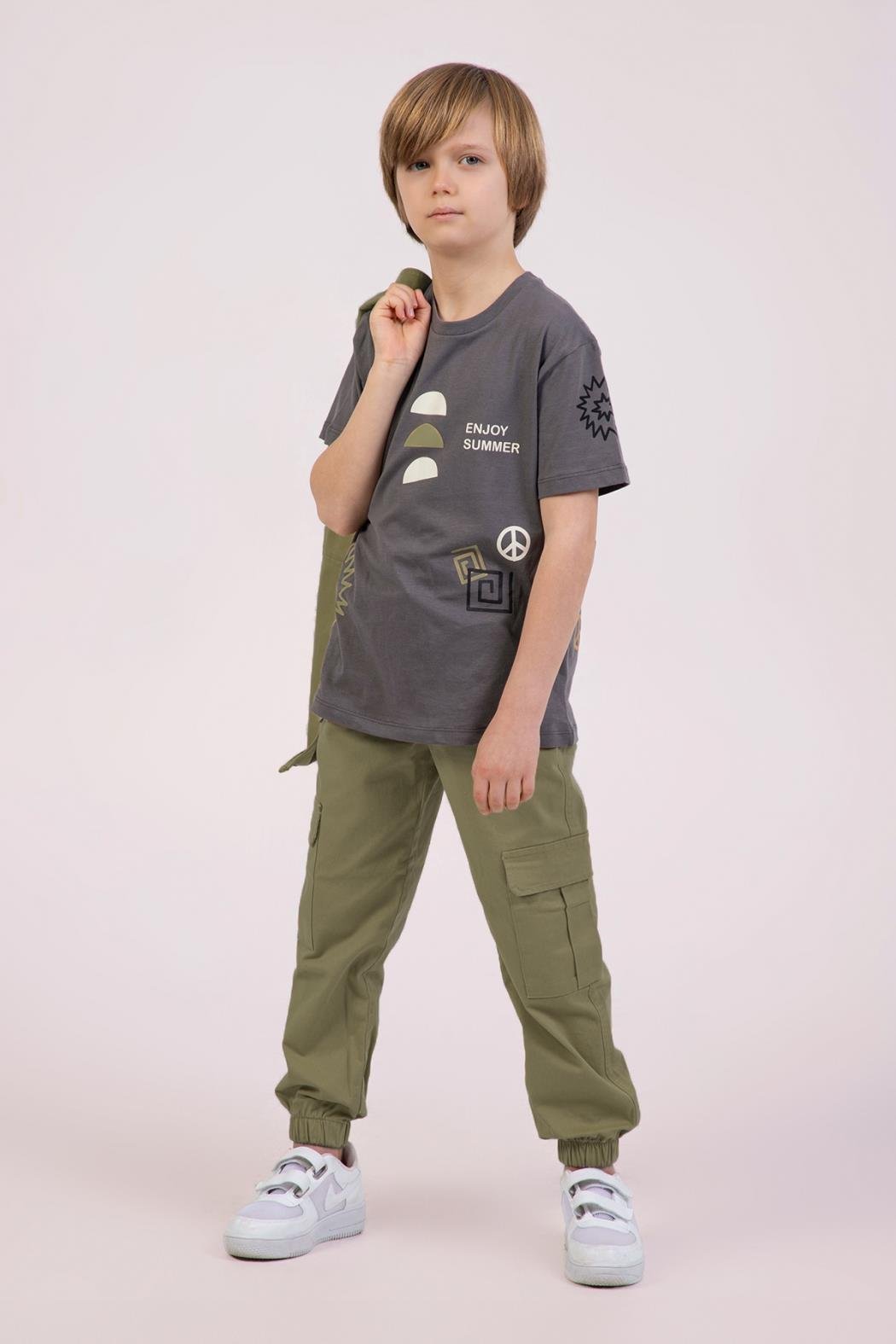 Dmb Erkek Çocuk Kargo Pantolon 4-9 Yaş Haki