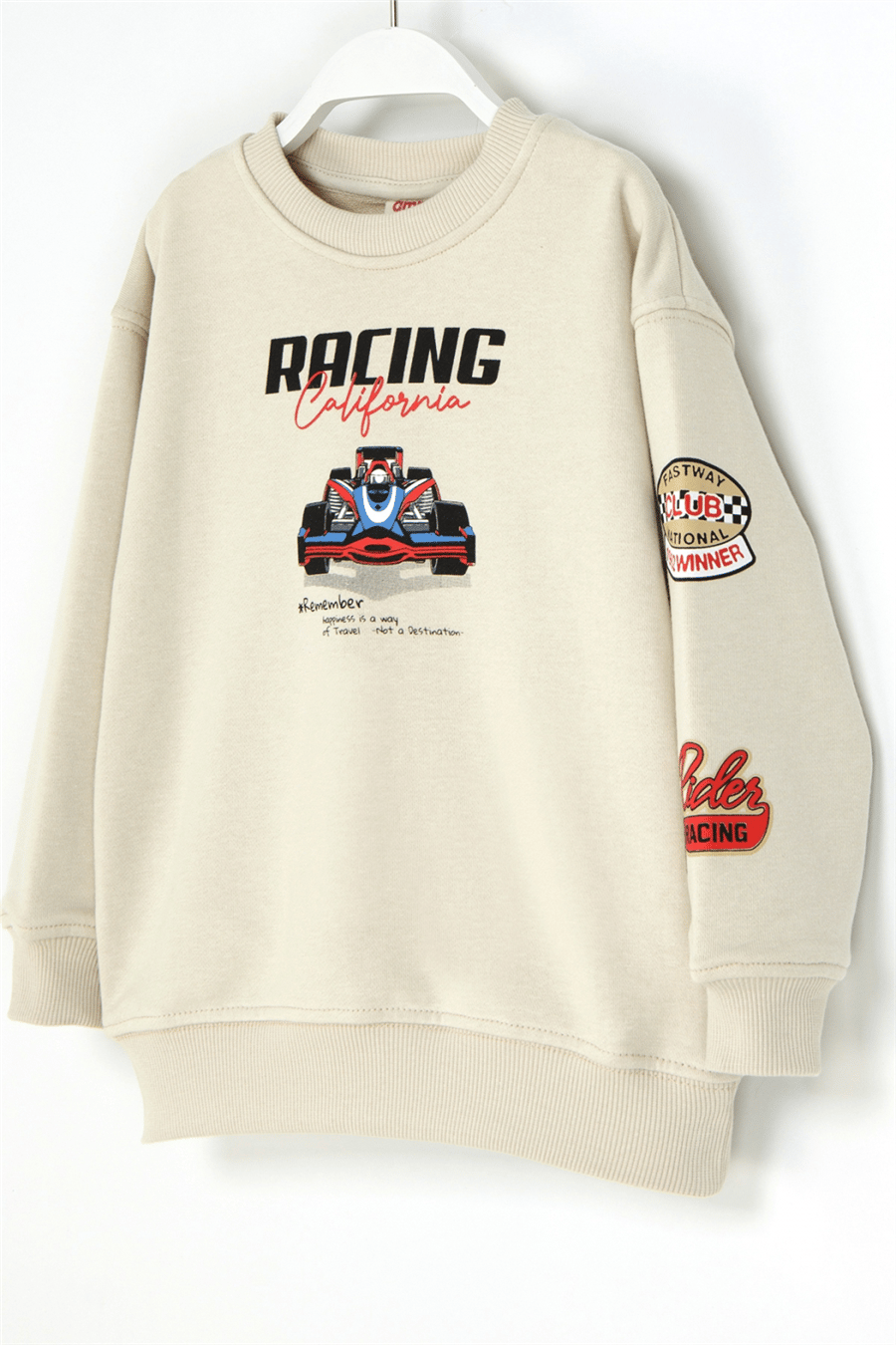 Dmb Erkek Çocuk Sırt Baskılı Sweatshirt 4-9 Yaş Krem