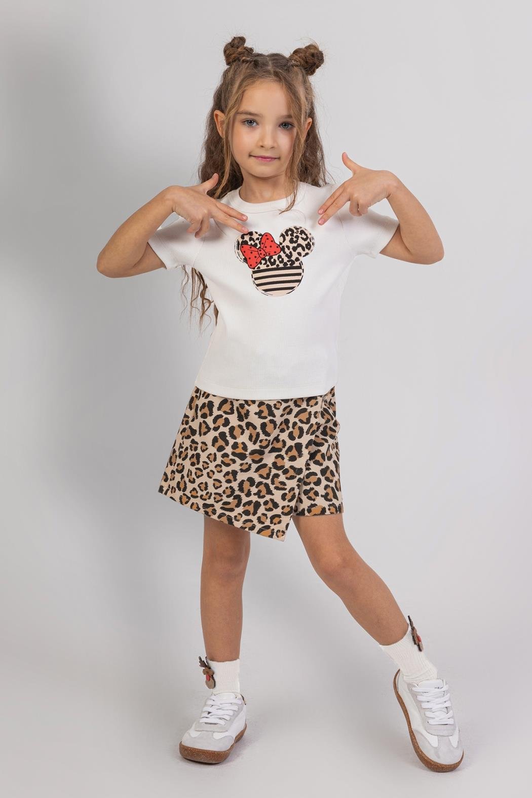 Dmb Kız Çocuk Baskılı Badi 4-9 Yaş Ekru