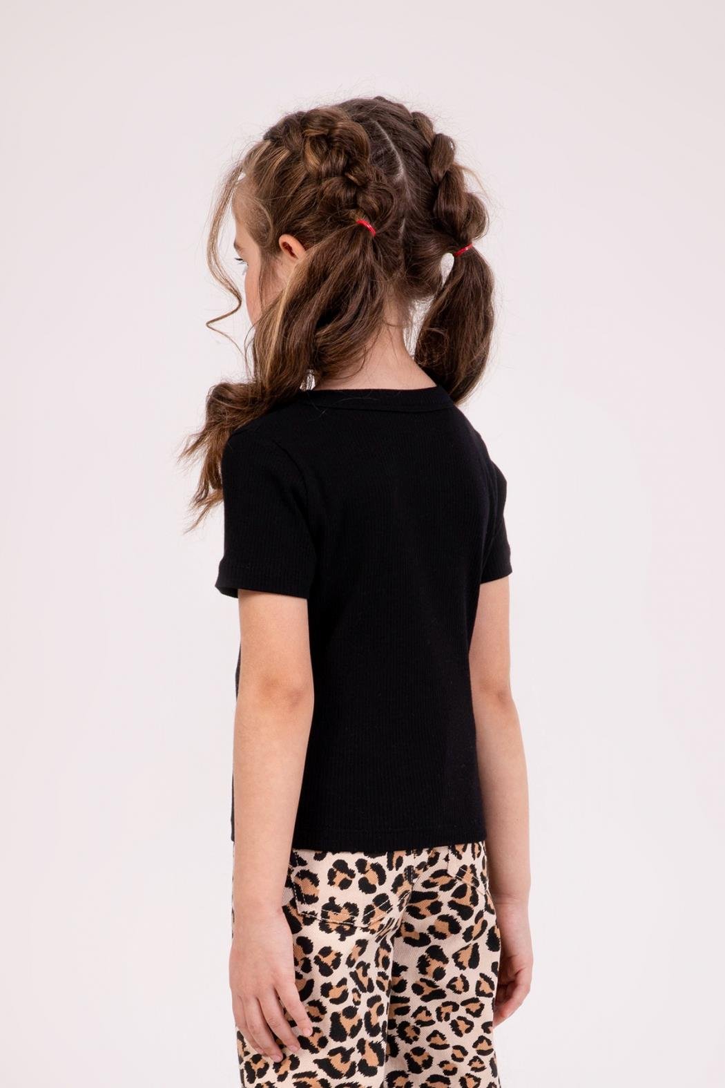 Dmb Kız Çocuk Baskılı Badi 4-9 Yaş Siyah