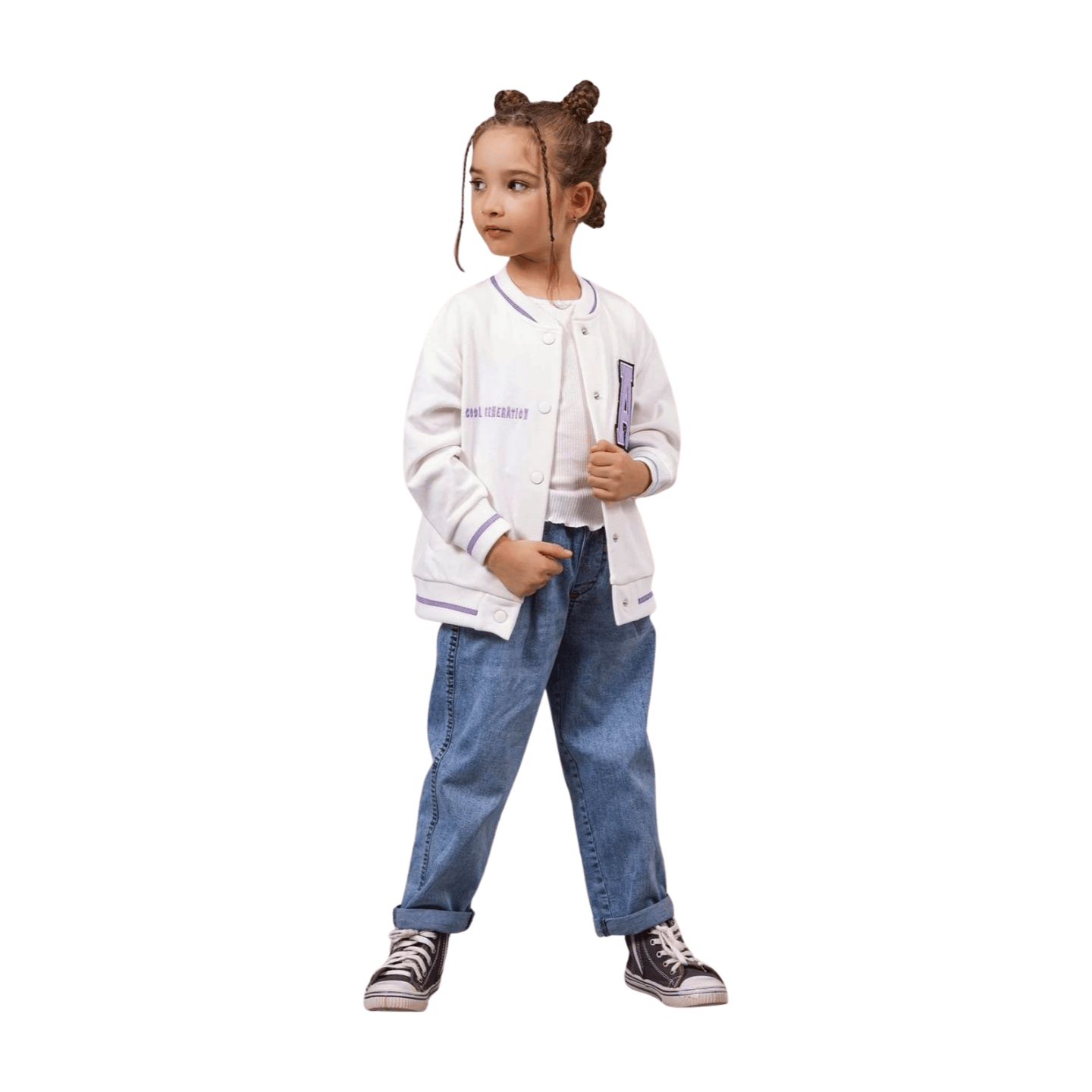 Dmb Kız Çocuk Baskılı Kolej Ceket 4-9 Yaş LİLA