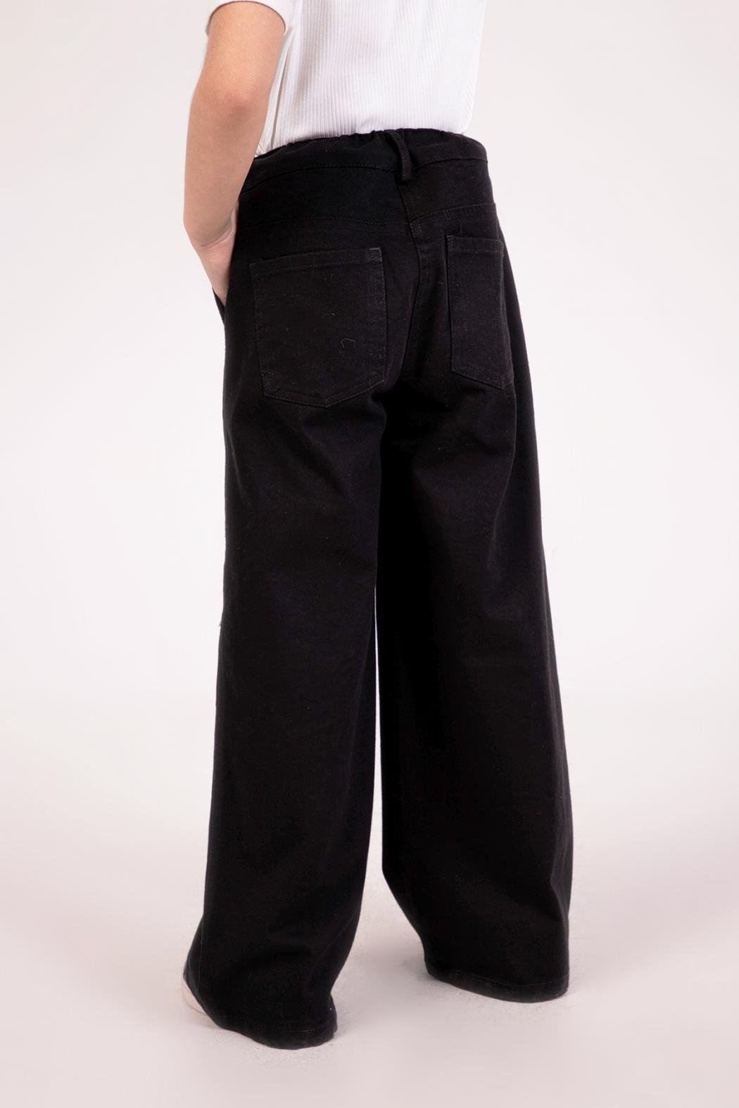 Dmb Kız Çocuk Baskılı Pantolon 4-9 Yaş Siyah