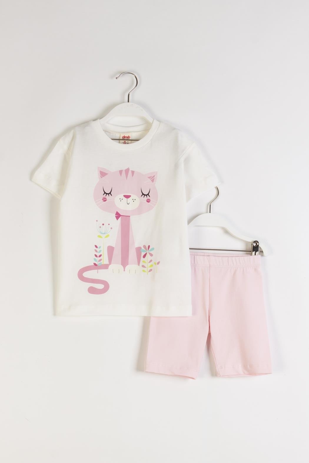 Dmb Kız Çocuk Baskılı Taytlı Takım 3-7 Yaş Pembe