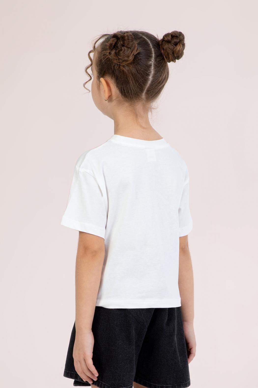 Dmb Kız Çocuk Baskılı Tshirt 4-9 Yaş Ekru