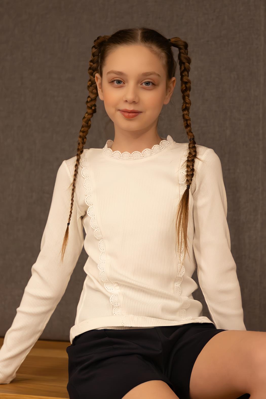 Dmb Kız Çocuk Bluz 7-11 Yaş EKRU