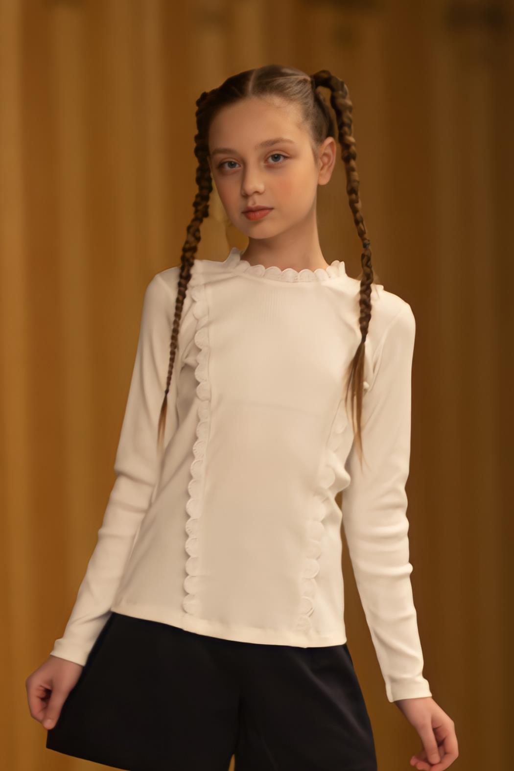 Dmb Kız Çocuk Bluz 7-11 Yaş EKRU