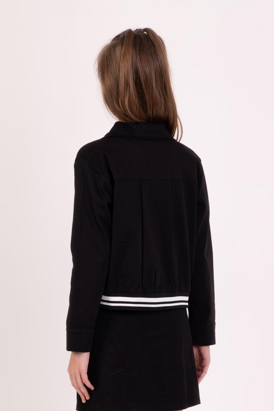 Dmb Kız Çocuk Dokum Ceket 9-14 Yaş Siyah