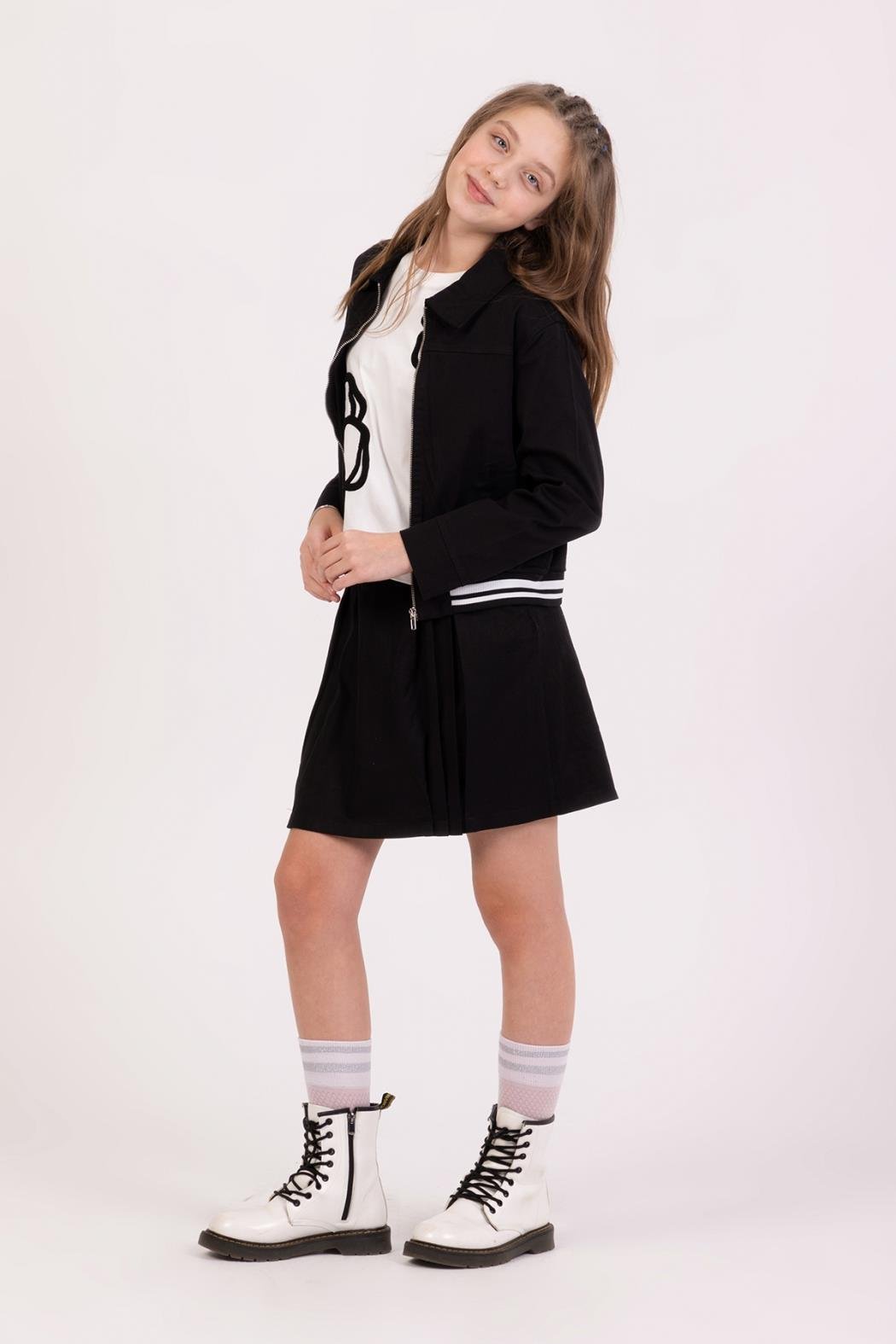 Dmb Kız Çocuk Dokum Etek 9-14 Yaş Siyah