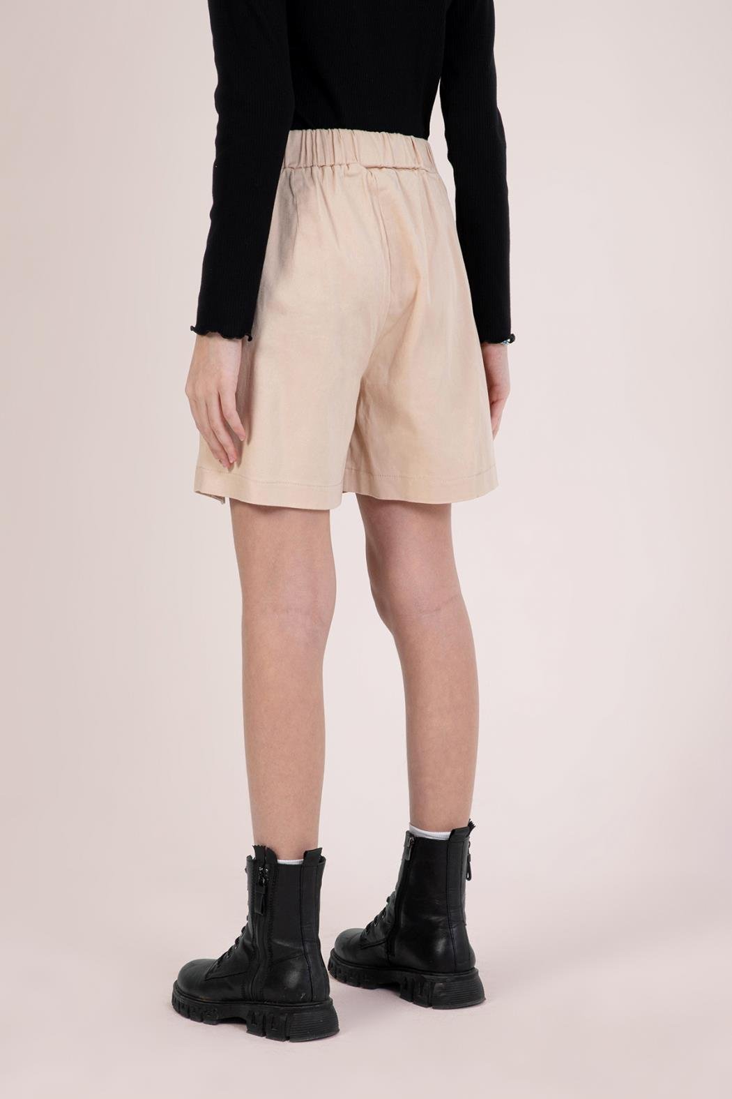 Dmb Kız Çocuk Dokuma Şort Etek 9-14 Yaş Bej