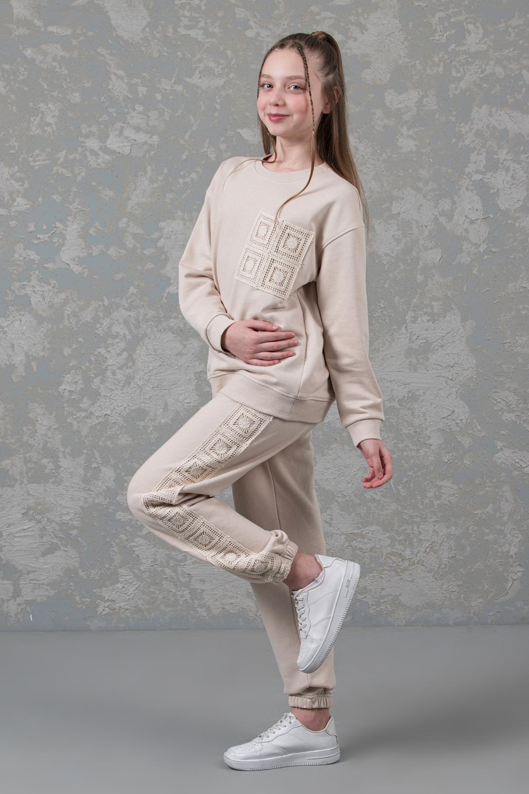 Dmb Kız Çocuk Eşofman Takım 11-15 Yaş BEJ