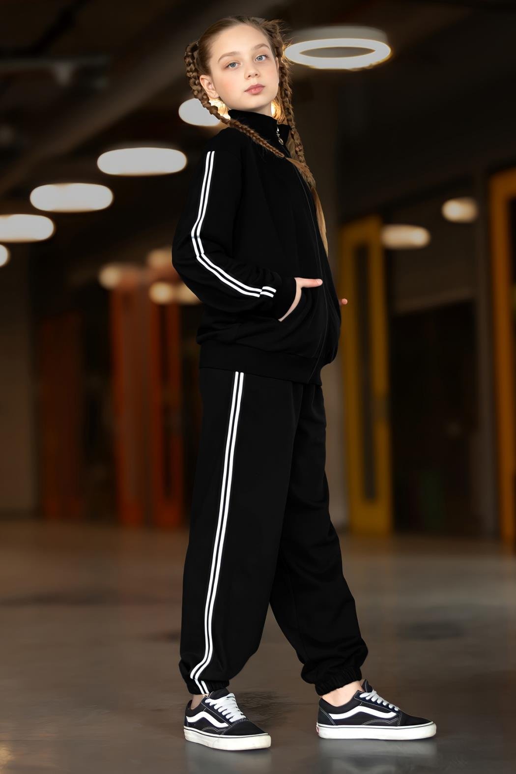 Dmb Kız Çocuk Eşofman Takım 11-15 Yaş Siyah