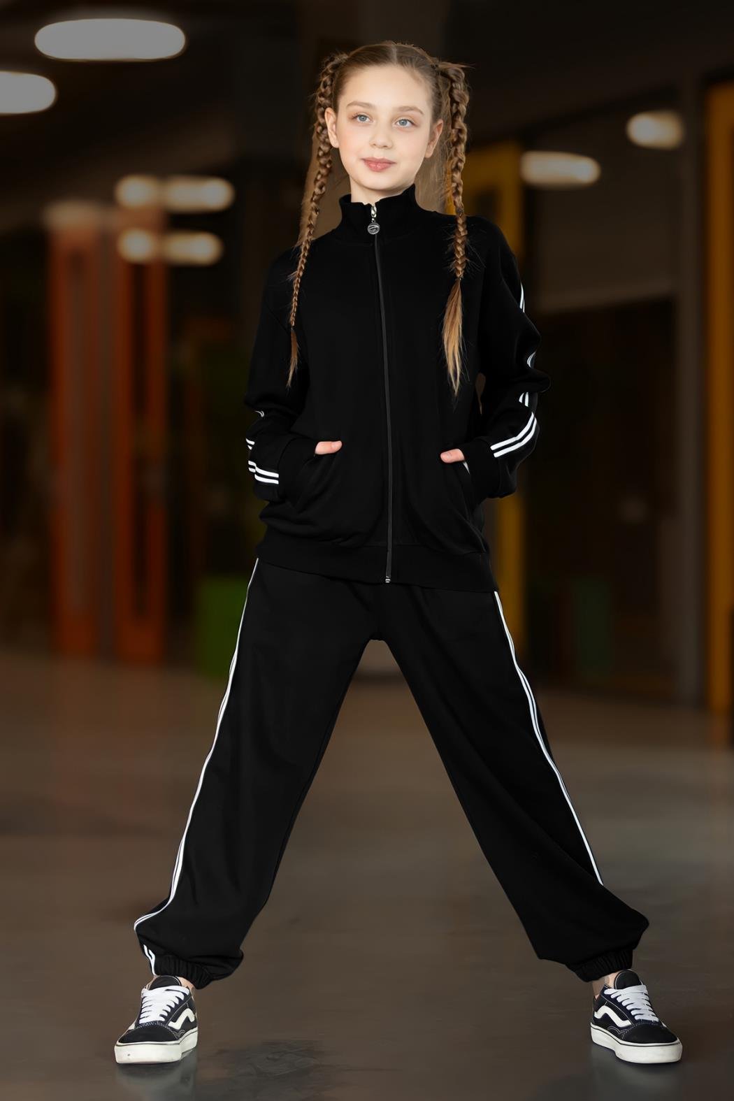 Dmb Kız Çocuk Eşofman Takım 11-15 Yaş Siyah